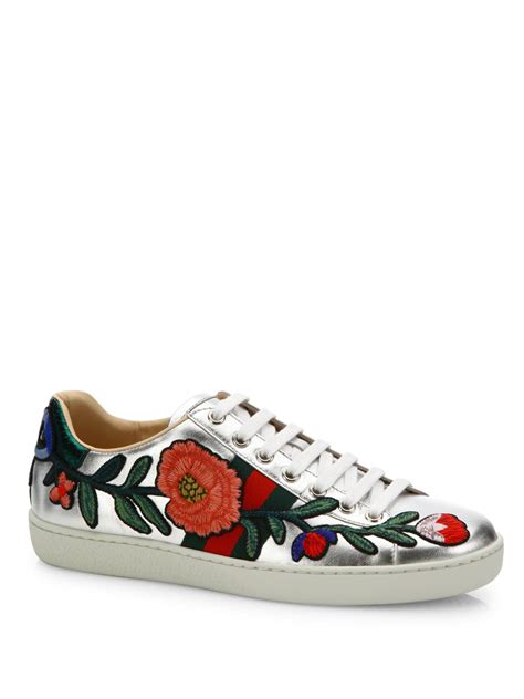 gucci sneaker women with flower|gucci ace embroidered sneakers.